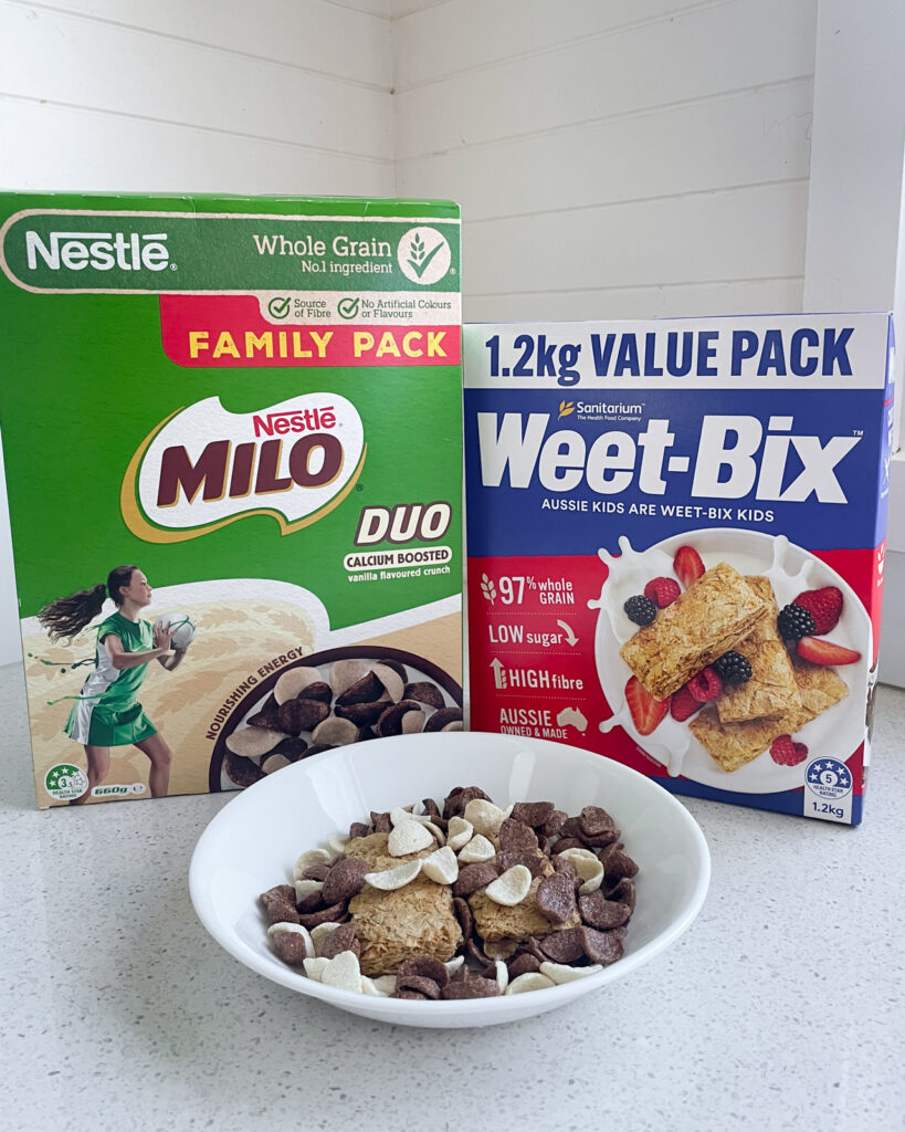 Kids Breakfast Milo and Weet-Bix